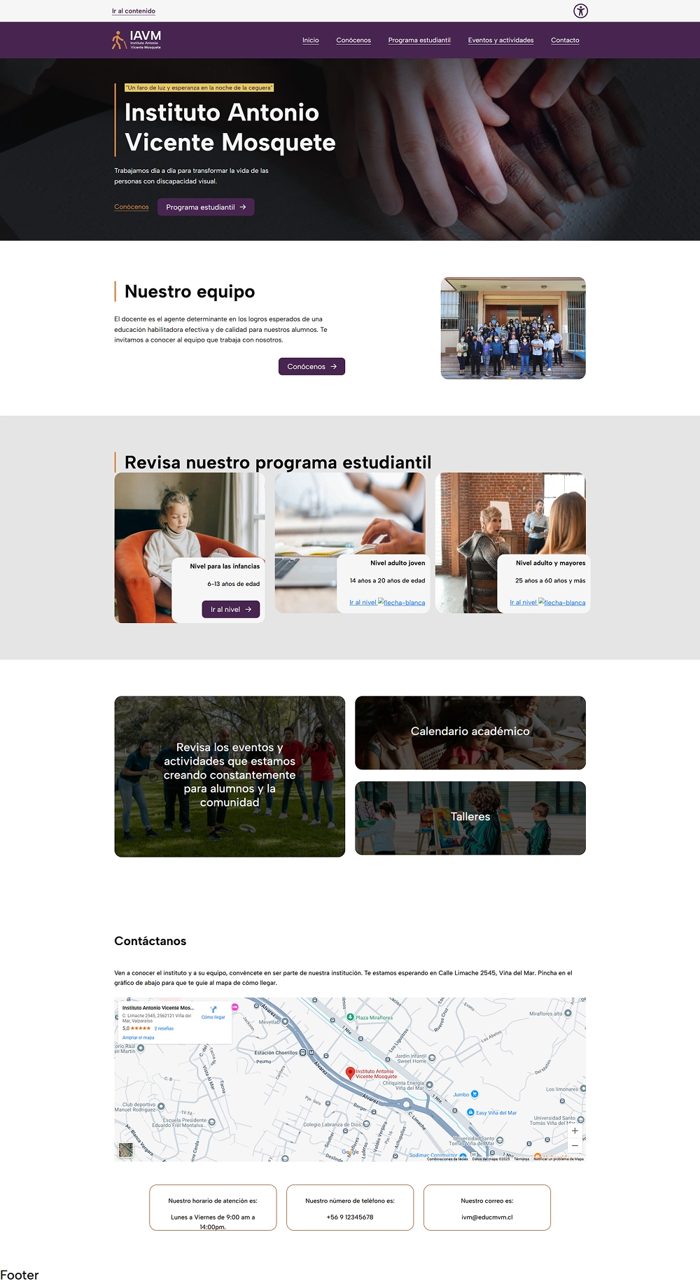 Sitio Web Instituto Antonio Vicente Mosquete.