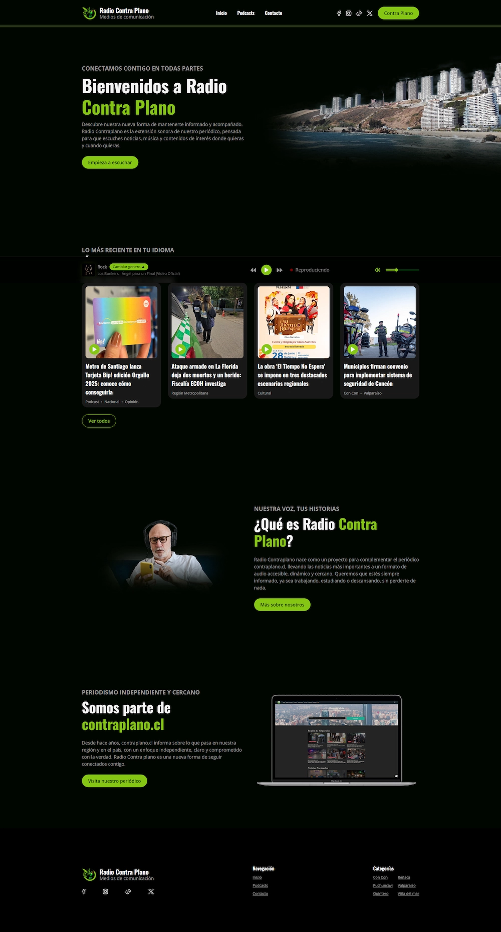 Sitio Web de Radio Contra Plano.